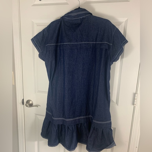 NWT Denim Mini Dress with pockets plus size dark blue New Collection Sz XXL - Picture 2 of 4